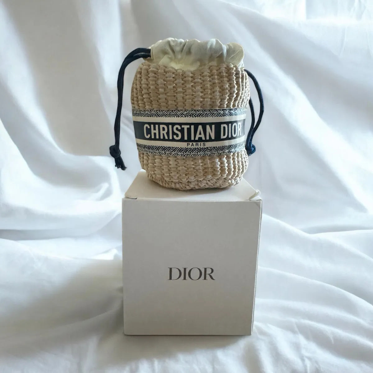 Christian Dior Straw Pouch Mini Shoulder Bag