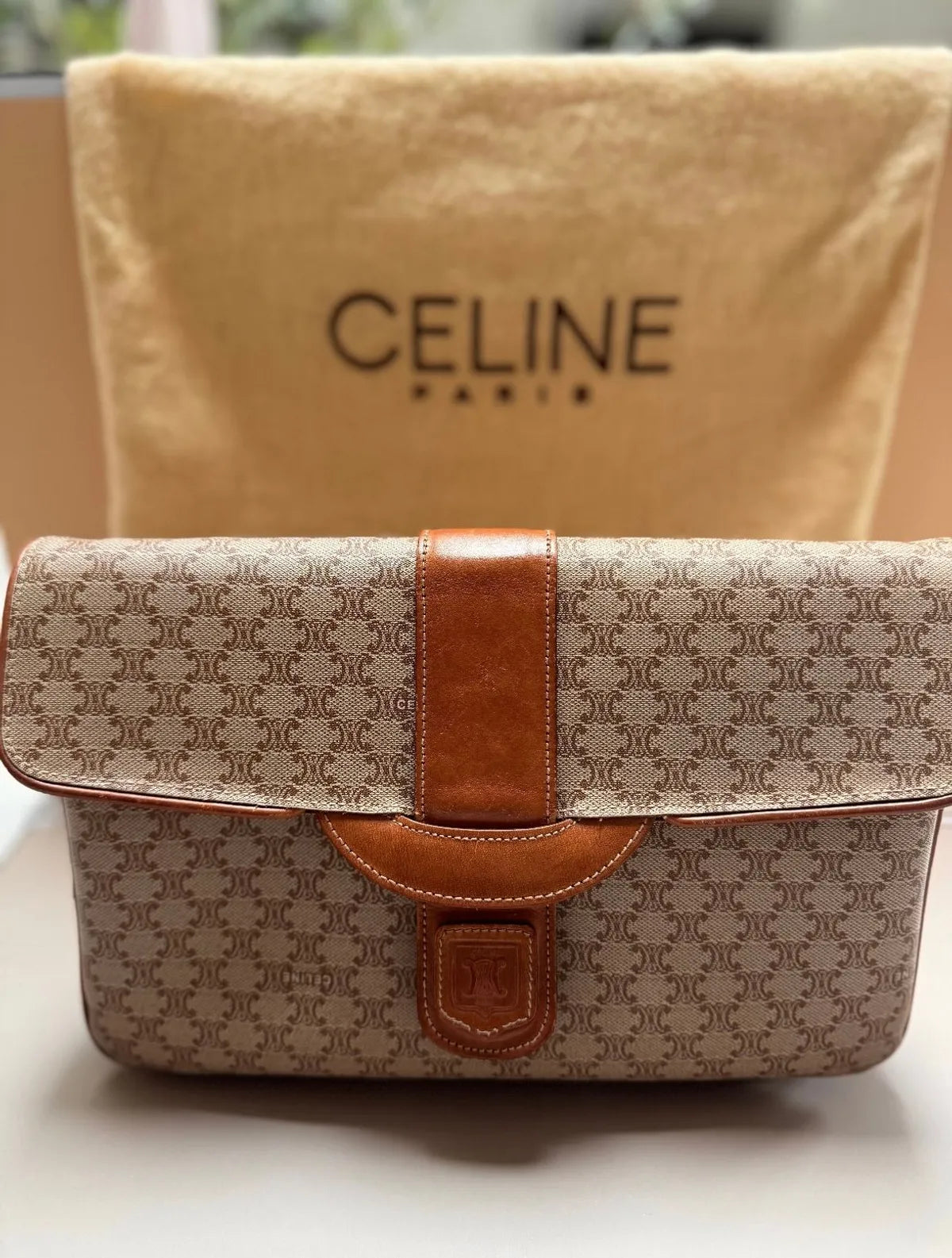 Celine Triomphe Vintage Crossbody Bag with Original Strap